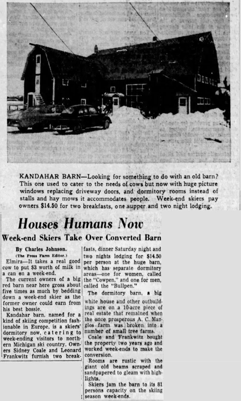 Kandahar Barn - March 1960 Article (newer photo)